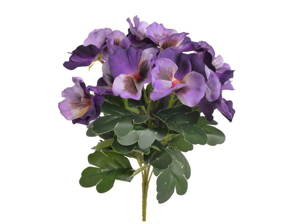 Umělé macešky fialové 32 cm